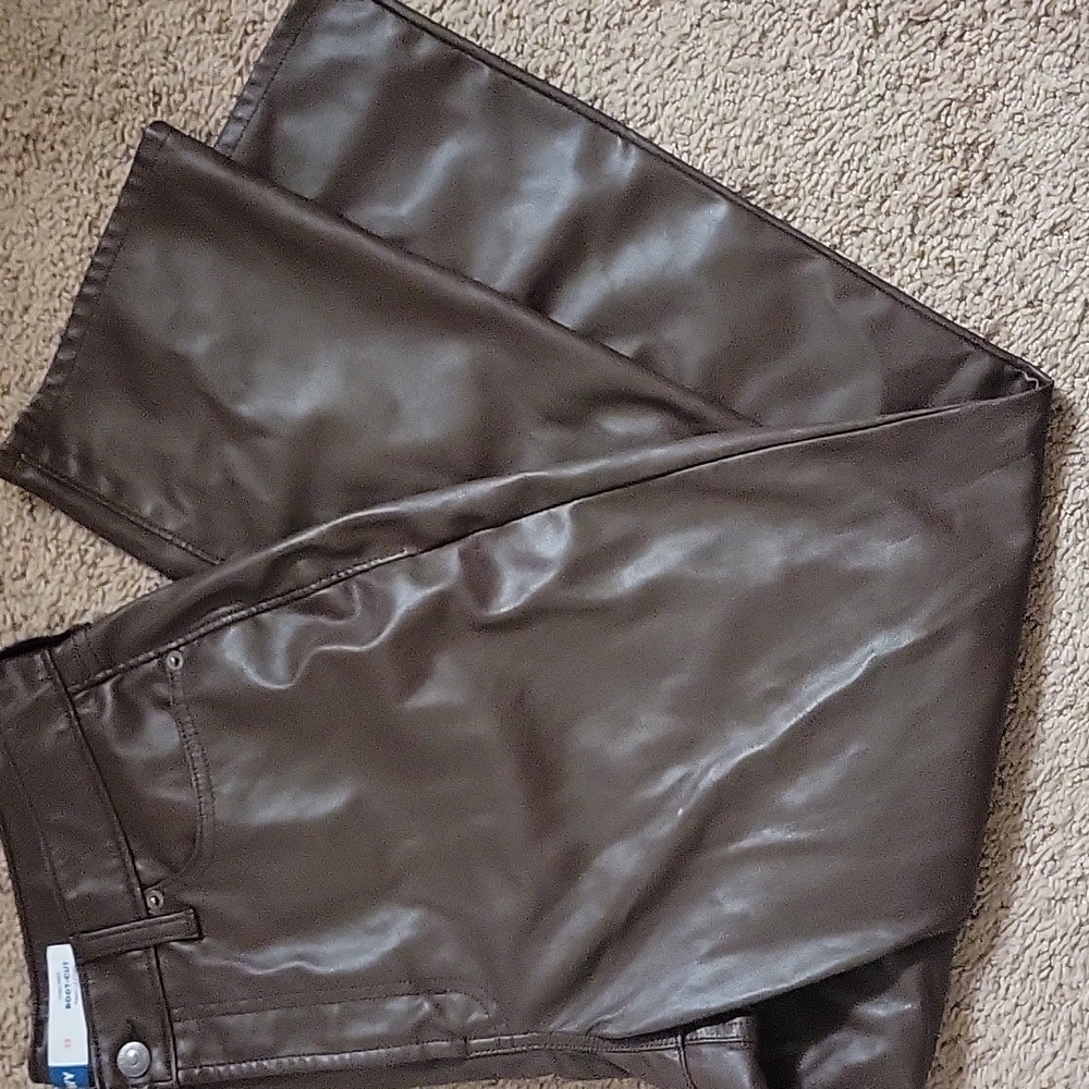 Old Navy Brown Faux Leather Bootcut Pants